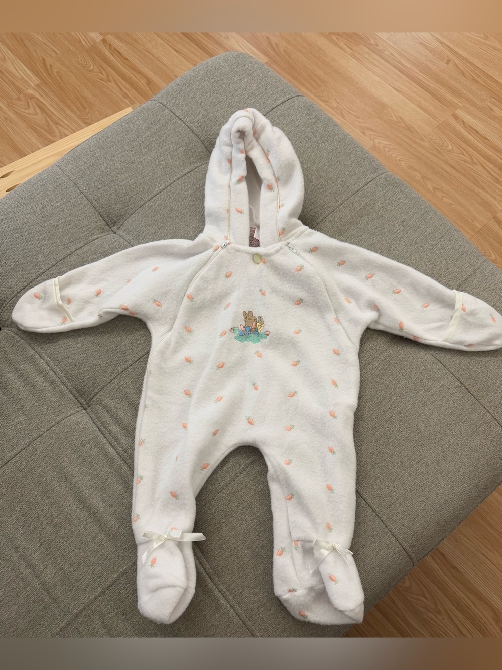 Vintage Beatrix Potter Quiltex Peter Rabbit One Piece Outfit New Born 6 Mos